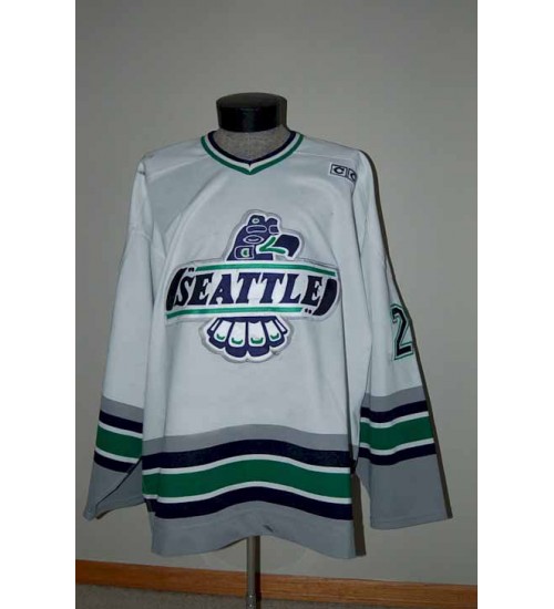 Custom WHL Seattle Thunderbirds 2004 05 Chris Durand Home Hockey Jersey White